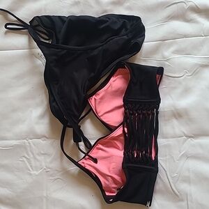 PINK Victoria's Secret Bikini Set Classic Swimwear Black Small
